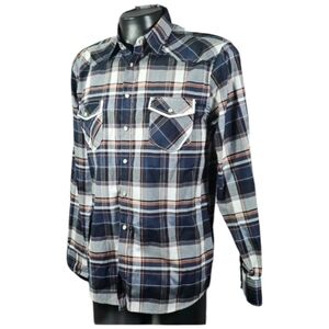 Plaid pearl snap button up‎